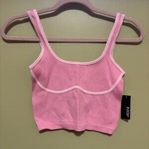 NWT Ardene Two-Tone Pink Ribbed Crop Tank